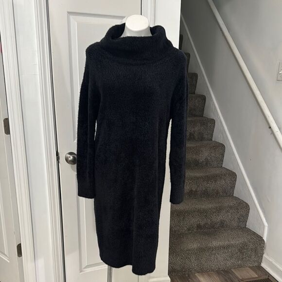 Banana Republic Factory Black Long Sleeve Cozy Design Dress NWT - Picture 2 of 9